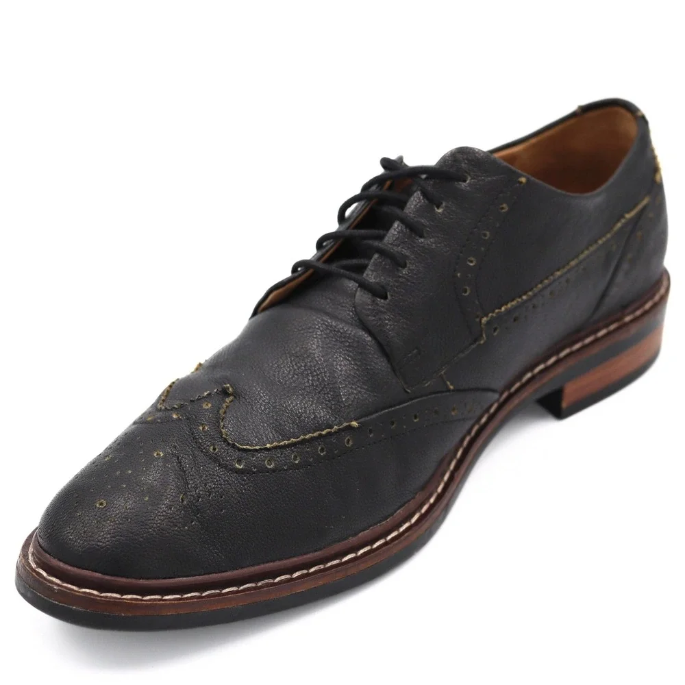 Cole Haan Grand‎ OS Mens 9 M Black Leather Wingtip Oxford Shoes